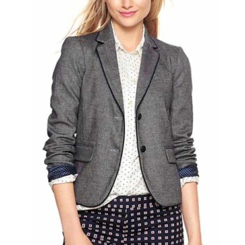 The Academy Blazer by Gap 8 Tall Wool Blend Ivy League Tweed Tailored Jacket